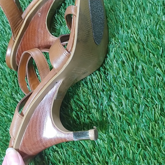 Brown leather strappy heels 7.5 - Picture 5 of 7